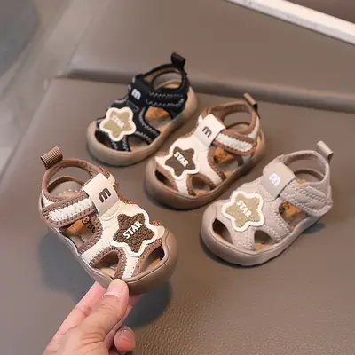 Baby Sandals Summer for Boys 1-2 Years Closed Toe Anti-Kick