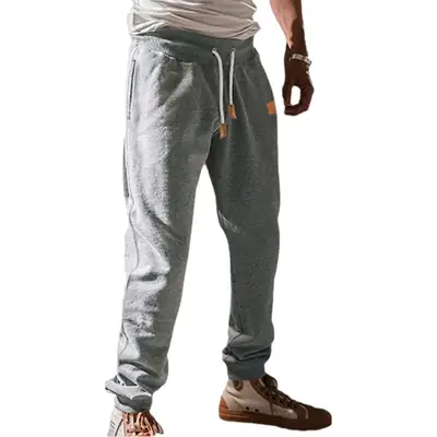 Men's Grey Joggers Slim Cuffed Sweatpants