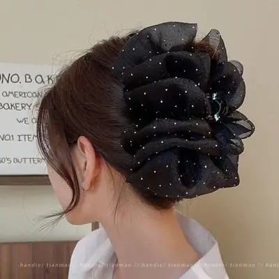 Double-sided Mesh Cloud Bubble Hair Clip Princess Bow 2024