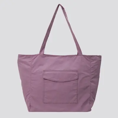 Purple Nylon Tote Bag Large Capacity Commuter Shoulder Bag