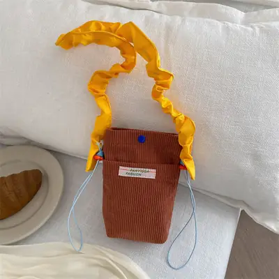 Korean Style Pleated Shoulder Bag for Women 2024 Spring