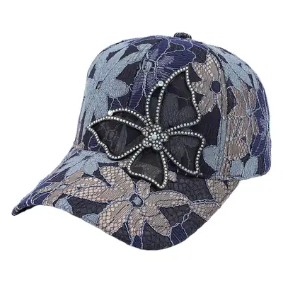 Cross-Border Women's Butterfly Rhinestone Baseball Cap