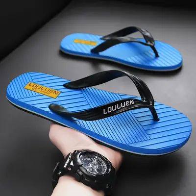 Men Blue Lulumen Flip Flops Summer Wear