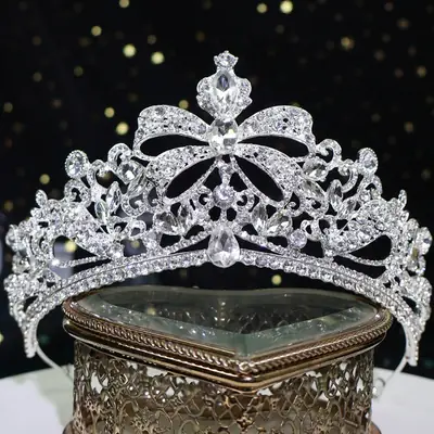 Silver Crystal Bridal Crown for Women