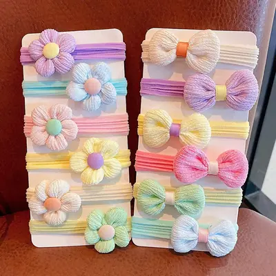 Children's Flower Bow Hair Ties for Girls