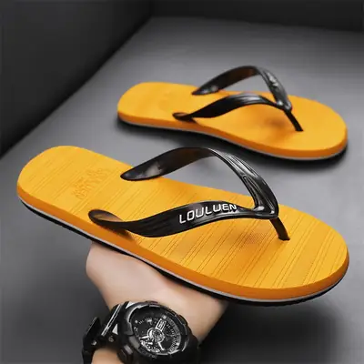 Men's Yellow Foam Flip Flops Summer Sandals