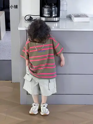 Children Striped T-Shirt Boys 2025 Summer Casual