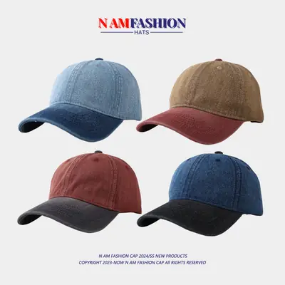 Men's Blue Denim Cowboy Hat Black Back