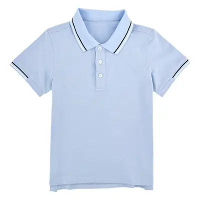 Children's Cotton Polo Shirt Light Blue Primary School Uniform