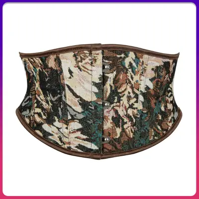 Retro Floral Belt with 3 Buttons European Style