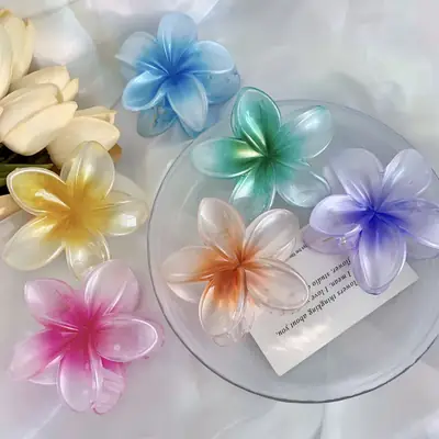 Mermaid Color Frangipani Hair Clips for Women