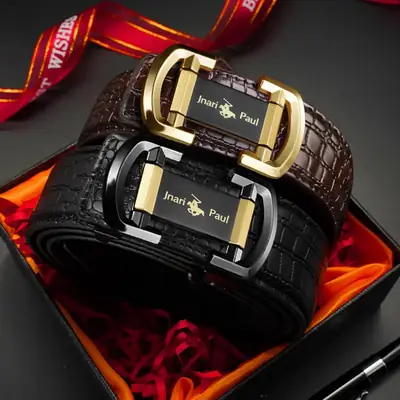 Men's Brown Croc Belt with Gold Buckle Automatic Watch