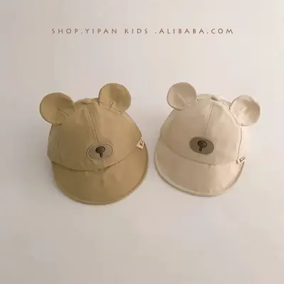 Blue Cartoon Bear Hat for Baby Sun Protection Cap