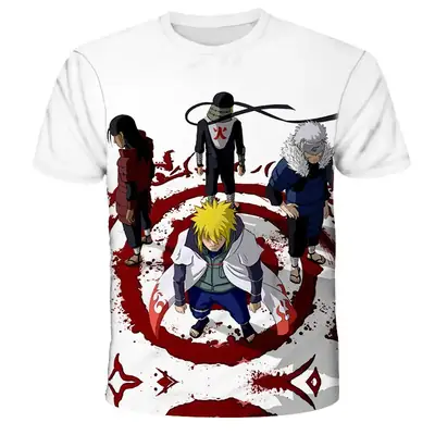 Naruto 3D Digital Print T-Shirt White