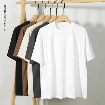 Dengjue Men Cotton Round Neck T-Shirt Brown