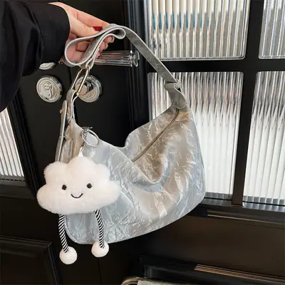 2025 Silver Metallic Shoulder Bag for Women