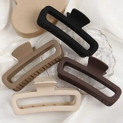 Brown Square Hair Clip for Women High Sense