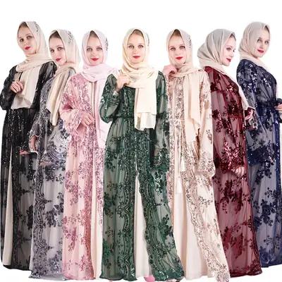 Light Luxury 7 Color Positioning Embroidery Muslim Women's Hijab Set