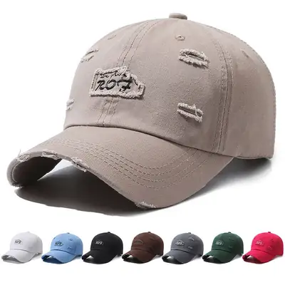 Women's Beige Letter Rhole Baseball Cap