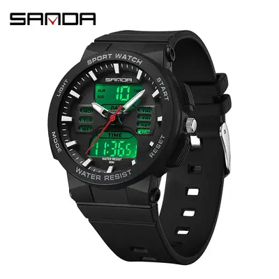 Sanda Pink Water Resistant Electronic Stopwatch Watch