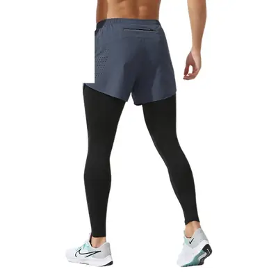 Men's Black Tight Fit Running Pants with Waist Pocket