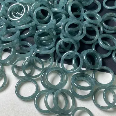 Myanmar Natural Jade Ring Jewelry A Blue Water Jade