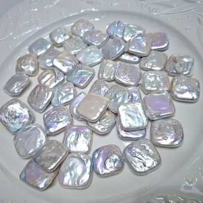 Natural Baroque Square Beads 20x20mm Light Dazzling
