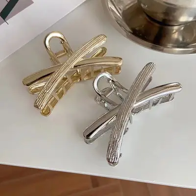 New High-End Korean Metal Cross Hair Clip