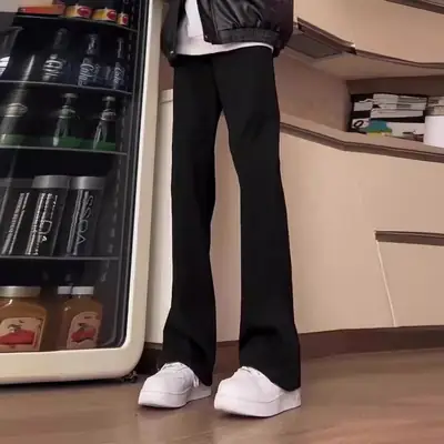 Men's Black Slim Fit Micro-Stretch Trousers