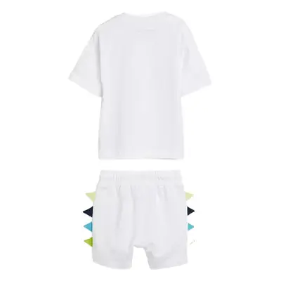 Littlebuddy Boy Summer Suit White Dinosaur Print Cotton