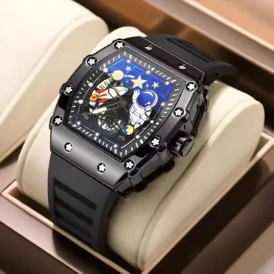 2024 New High Color Value Casual Sports Automatic Quartz Hollow Waterproof Richard Men's Watch Spaceman
