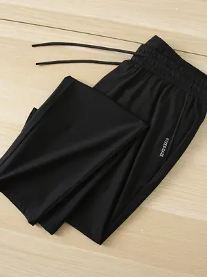 Men's Light Blue Ice Silk Ankle Pants Quick-Drying