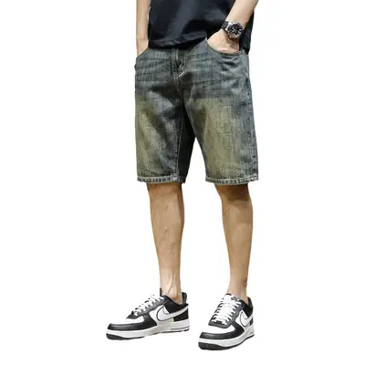 Vintage Denim Shorts Men's Five Point Pants Summer