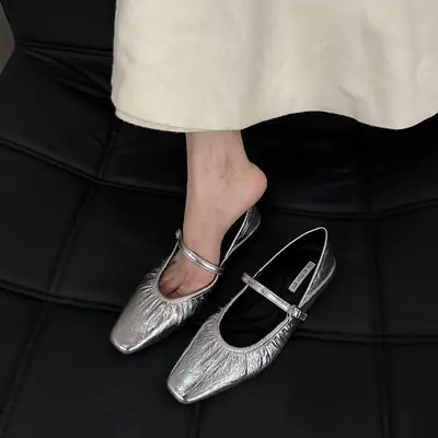 Women Flat Bottom French Spring Niche Shoes 2024