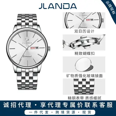 Gold Business Men's Quartz Watch with Live Display