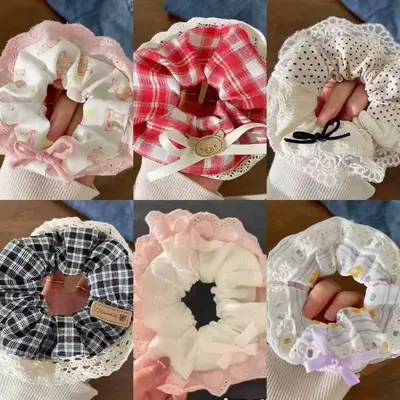 Cute Floral Bow Hair Rings for Girls