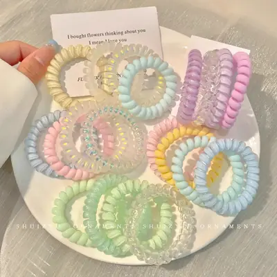 Sweet Pink Hair Rope for Women's Traceless Hair Band