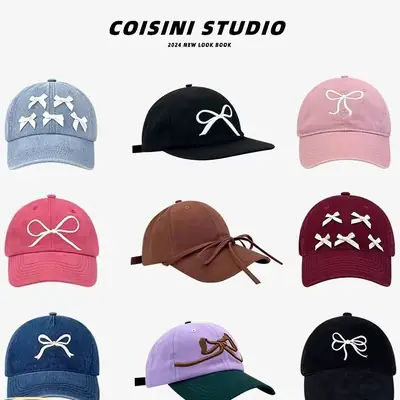 Bow Cap Women Summer Casual Baseball Hat 56-58cm