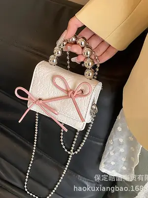 Crossbody Mini Bow Chain Bag for Women Black