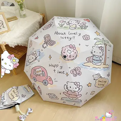 Hello Kitty Sun Umbrella Black Rubber Dual Use