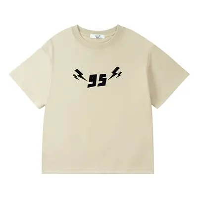 Beige Flocking Kids Shorts Summer Casual Wear