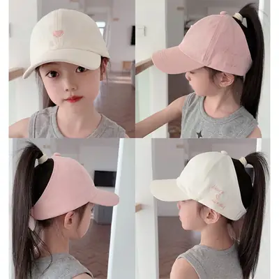 Pink Girls Sun Hat with F Logo Tie Back