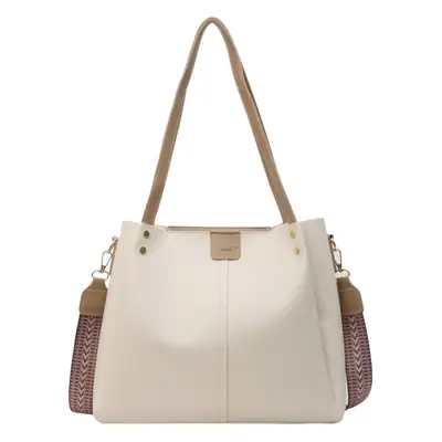 Women's Large Capacity Crossbody Tote Bag Beige Spring Summer 2026