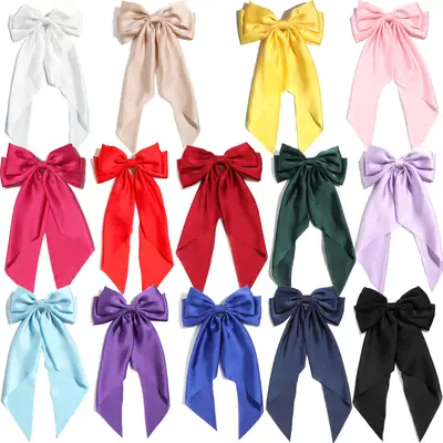 Black Silk Bell Bow Hair Clip for Sweet Girls
