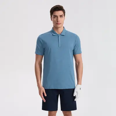 Men's Navy Polo T-Shirt Business Casual Short Sleeve