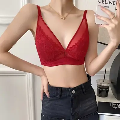 French Style Lace Underwear Women's Crystal Cup
