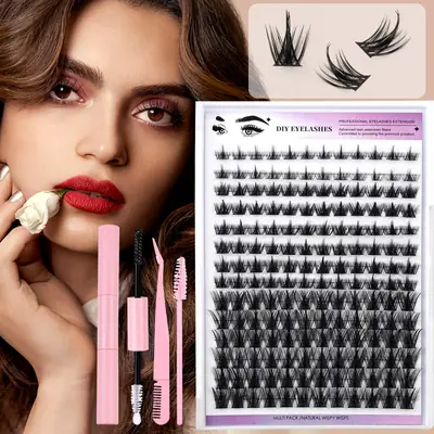 Cross-Border False Eyelashes 168 Clusters 8-16mm