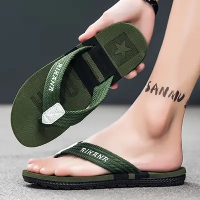 Eva Soft-Soled Green Flip Flops for Men