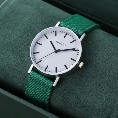 NAIDU Green Cloth Strap Quartz Watch for Men