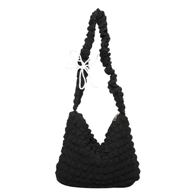 Korean Style Pleated Shoulder Bag White 2024